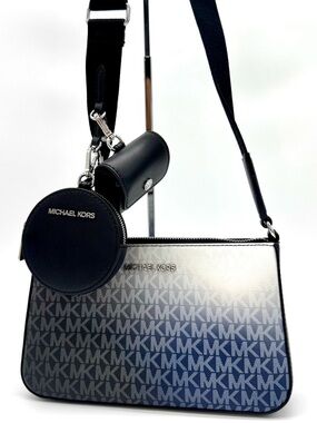Michael Kors Jet Set Logo Crossbody Bag w Case for Apple AirPods Pro Black Multi